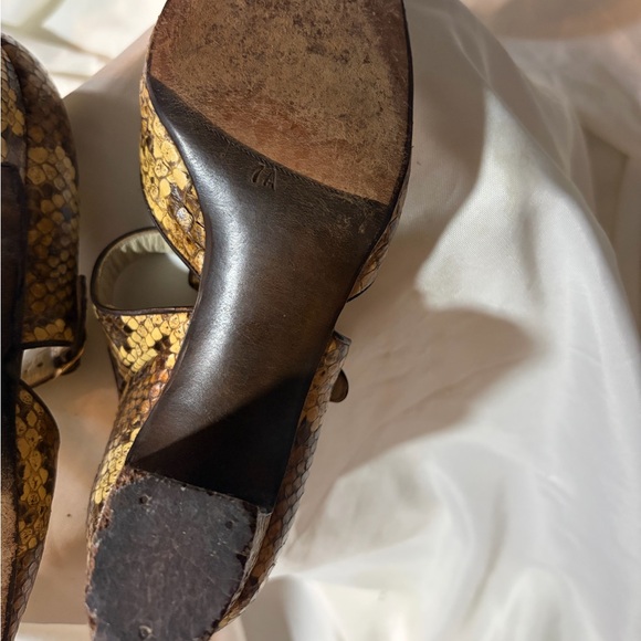 ✨ RARE Vintage Italian Python Snakeskin T-Strap Mary Jane Heels - Picture 8 of 11